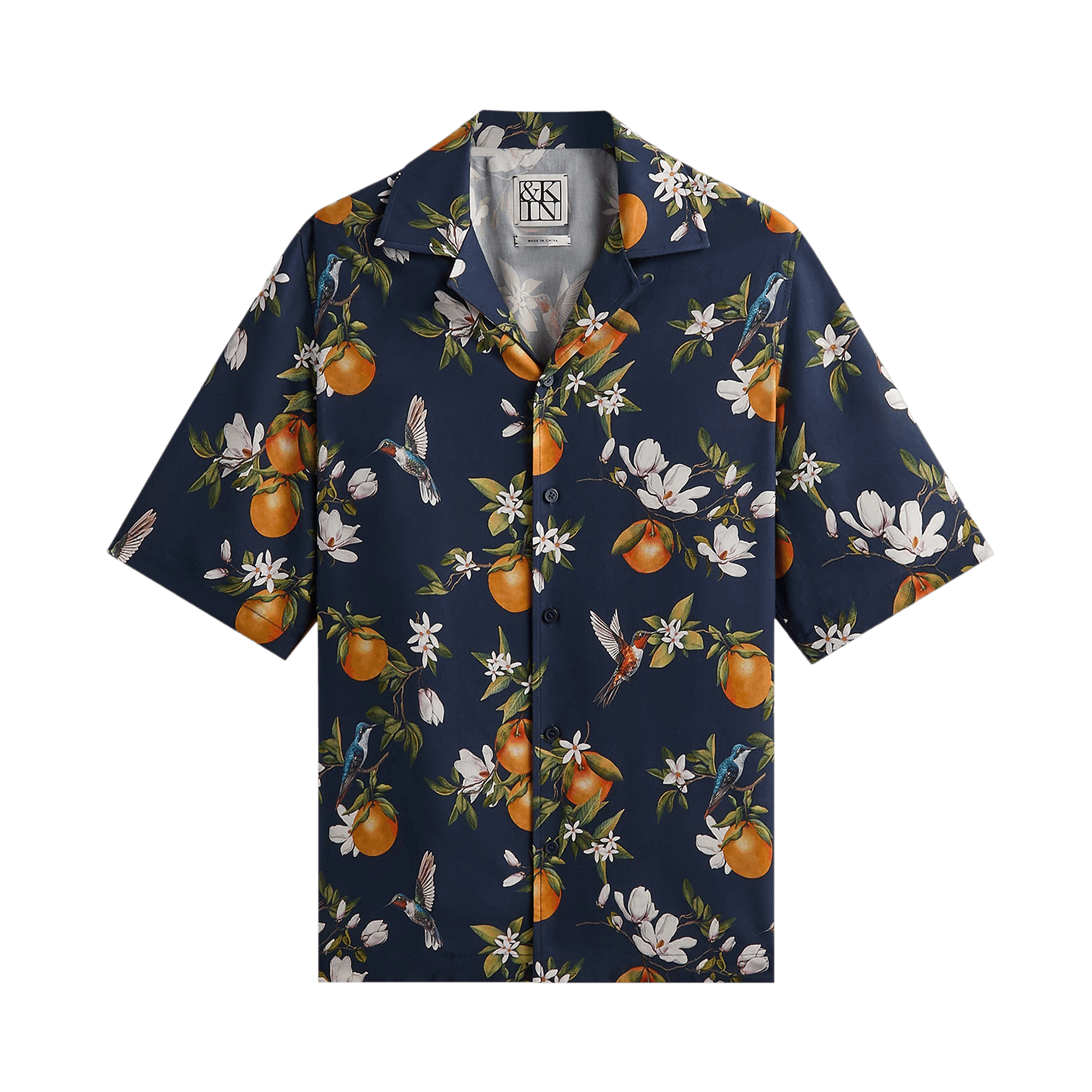 Kith &Kin Citrus Garden Thompson Camp Collar Shirt 'Nocturnal'