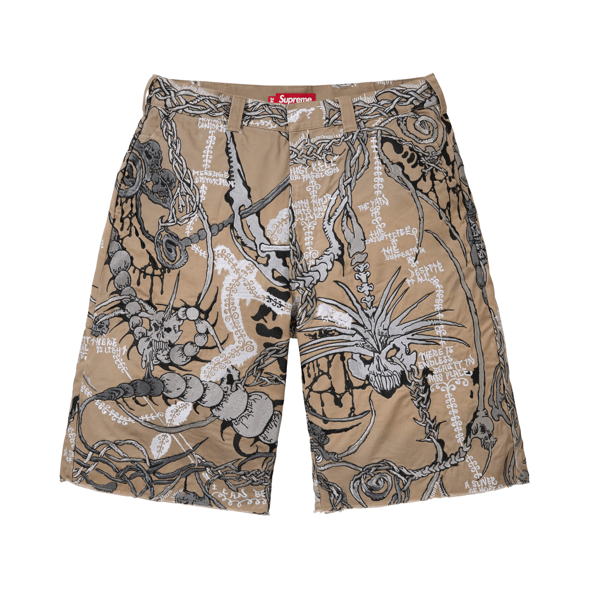 Supreme Wombat Embroidered Work Short 'Tan'