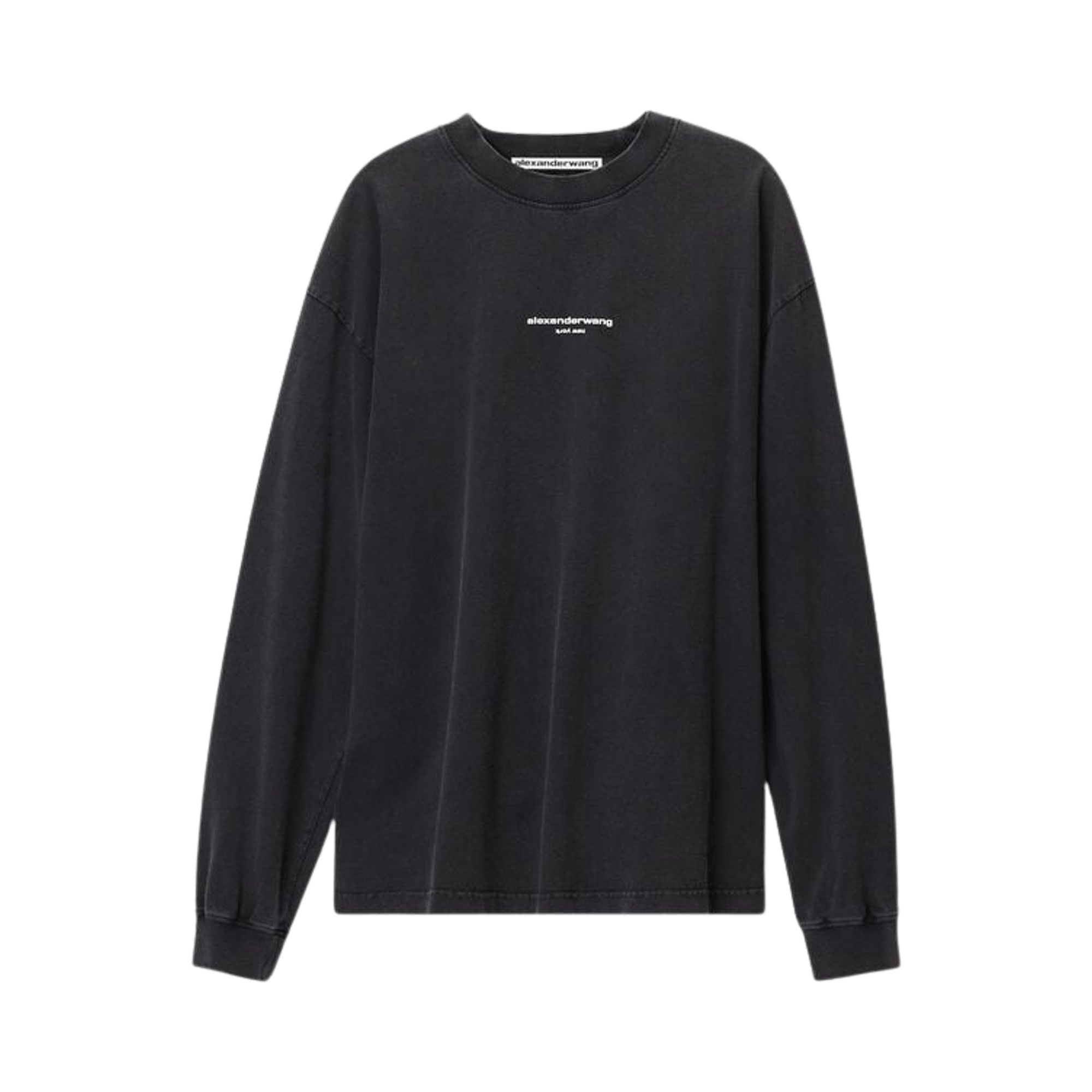 Alexander Wang Logo Print Long-Sleeve Tee 'Washed Black'