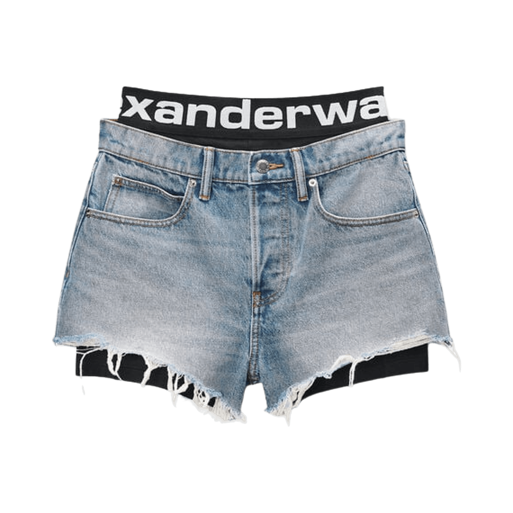 Alexander Wang Pre-Styled Relaxed Logo Bike Short 'Authentic Light Indigo'