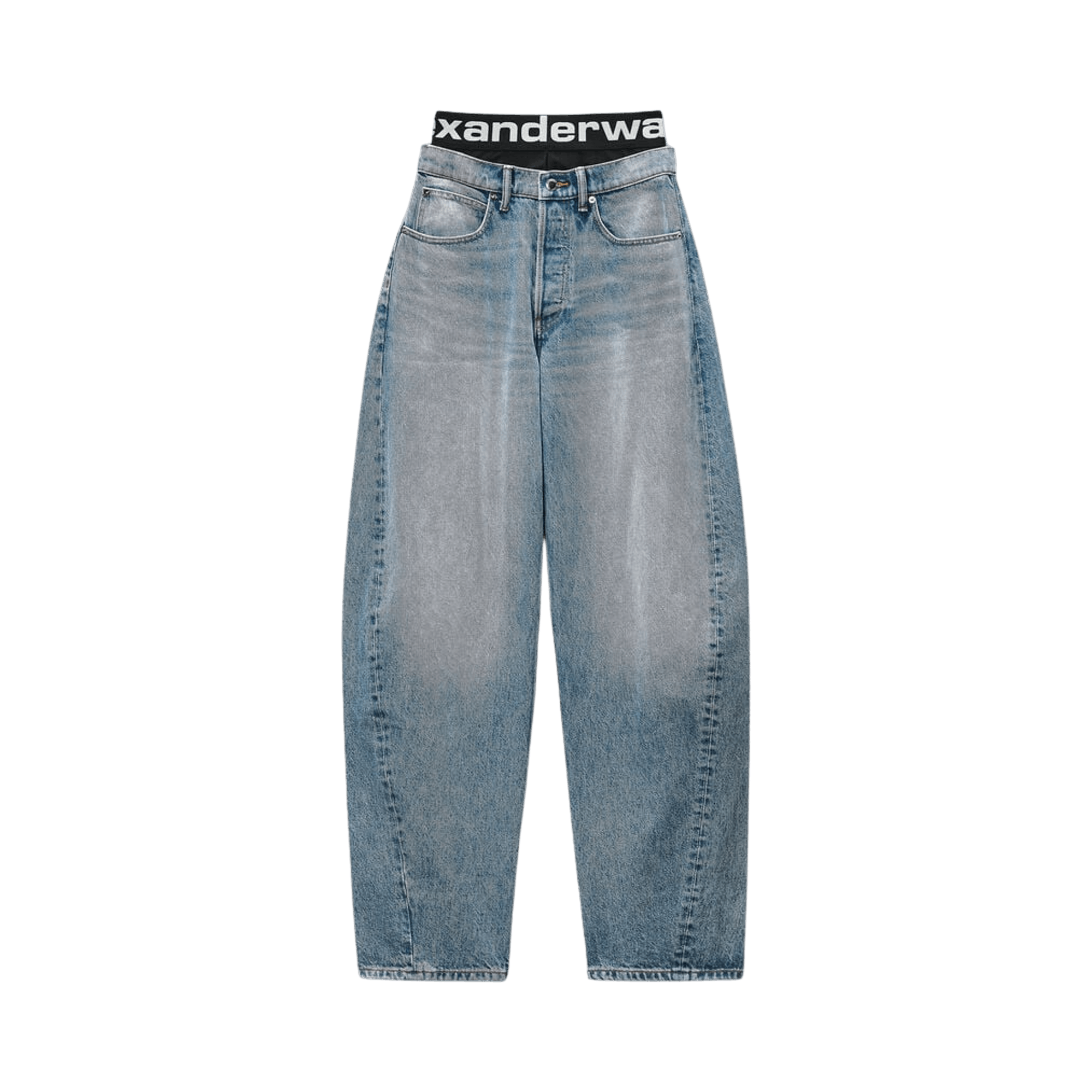 Alexander Wang Logo Bike Short Pre-Styled Blow Up Jean 'Authentic Light Indigo'