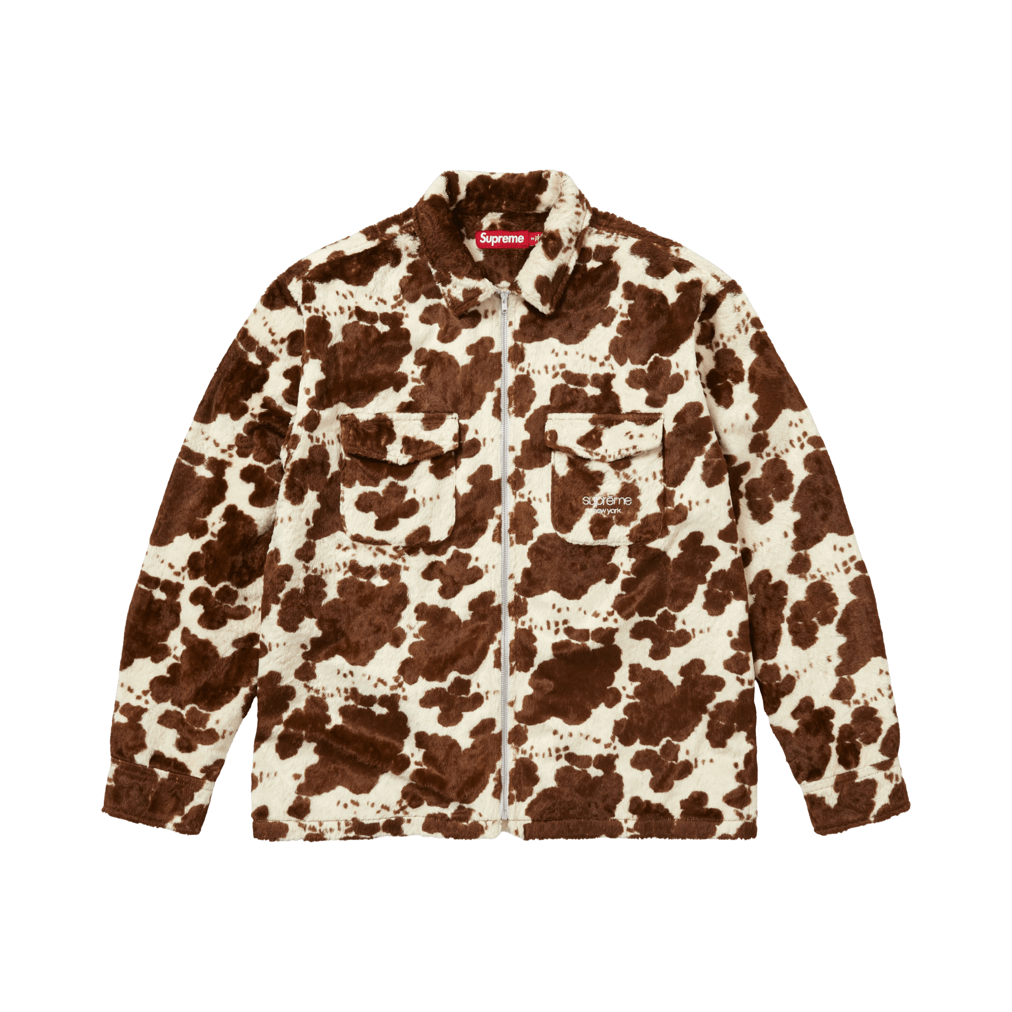 Supreme Faux Fur Zip Up Shirt 'Cow'