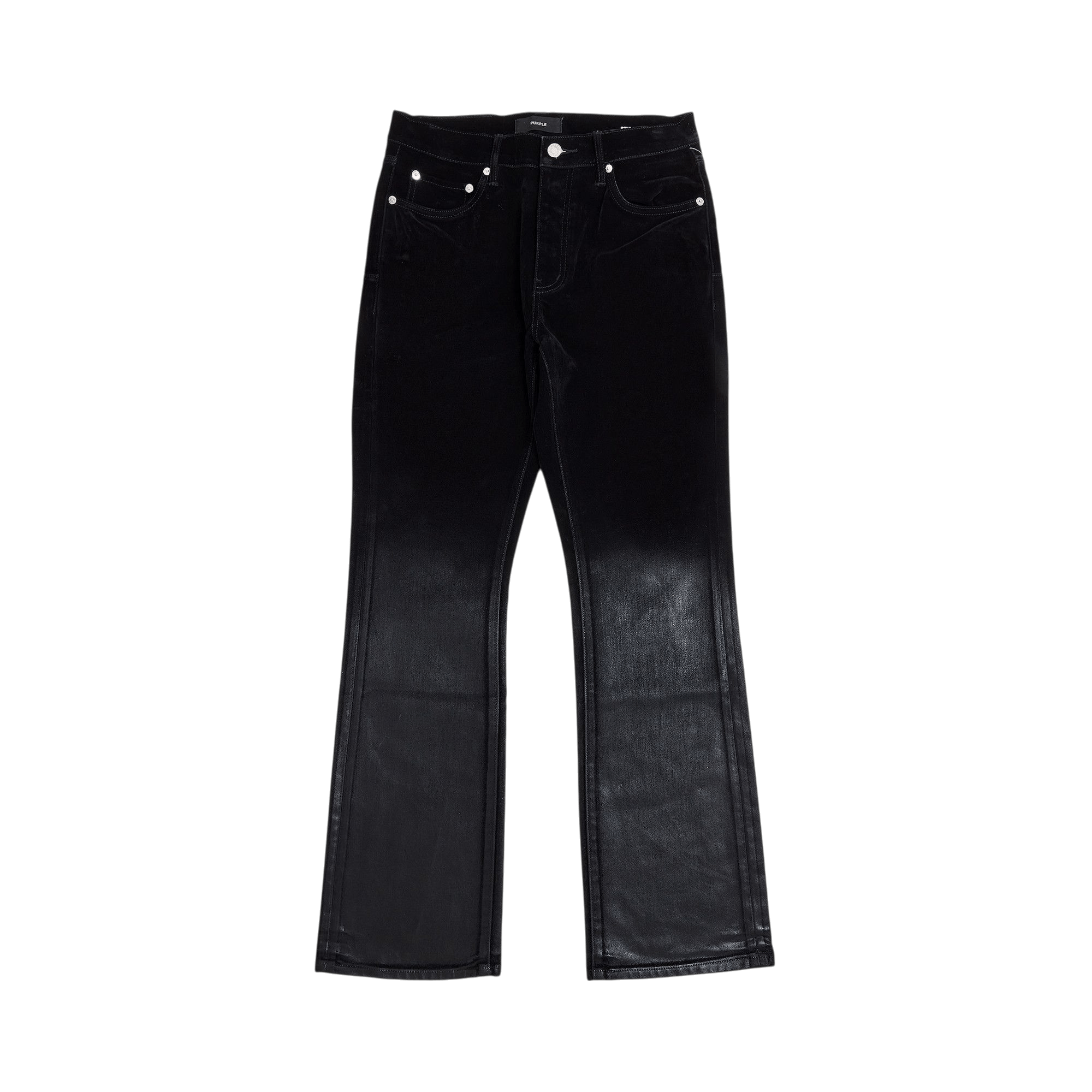 PURPLE BRAND Flock Dipped Bootcut Denim 'Black'