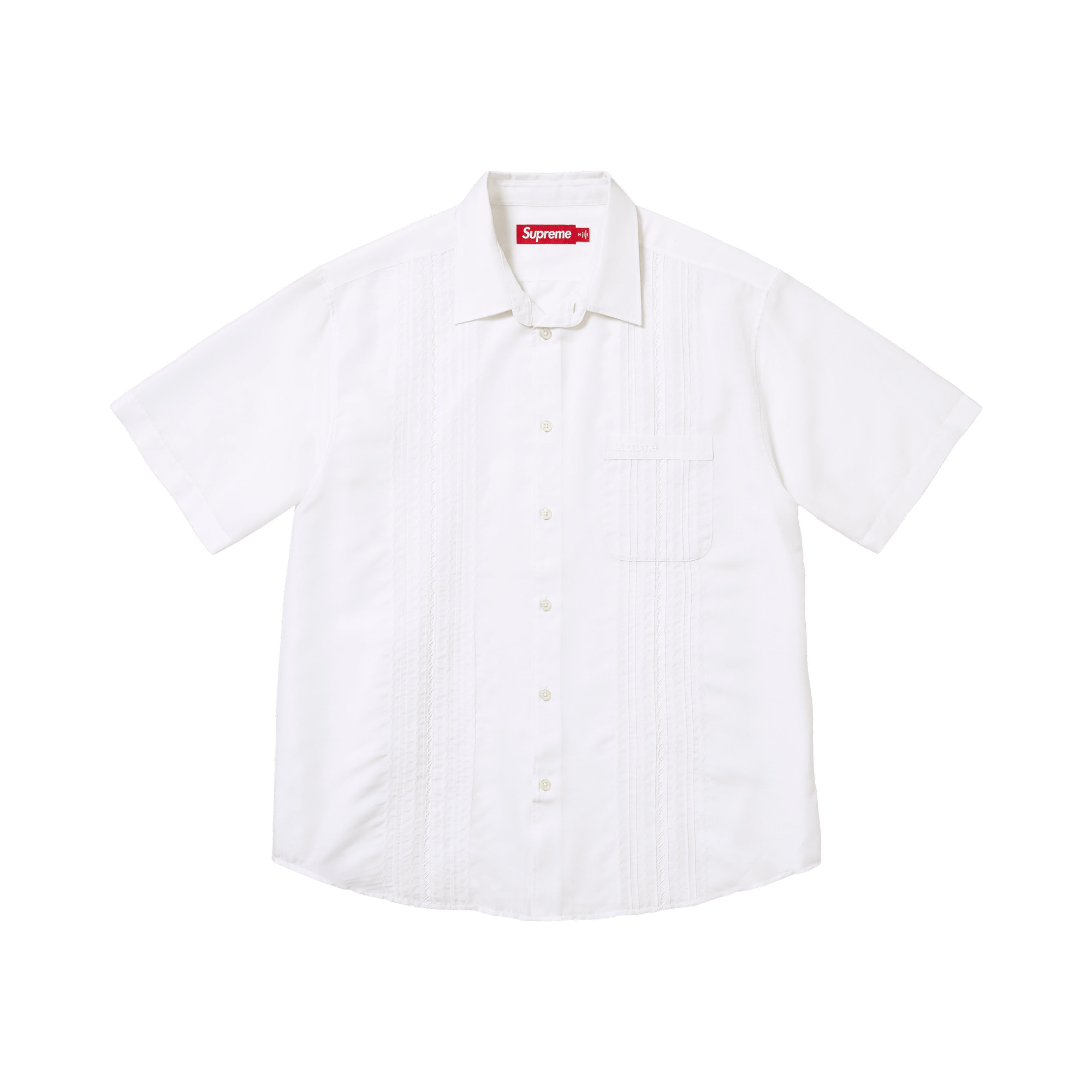 Supreme Pintuck Short-Sleeve Shirt 'White'