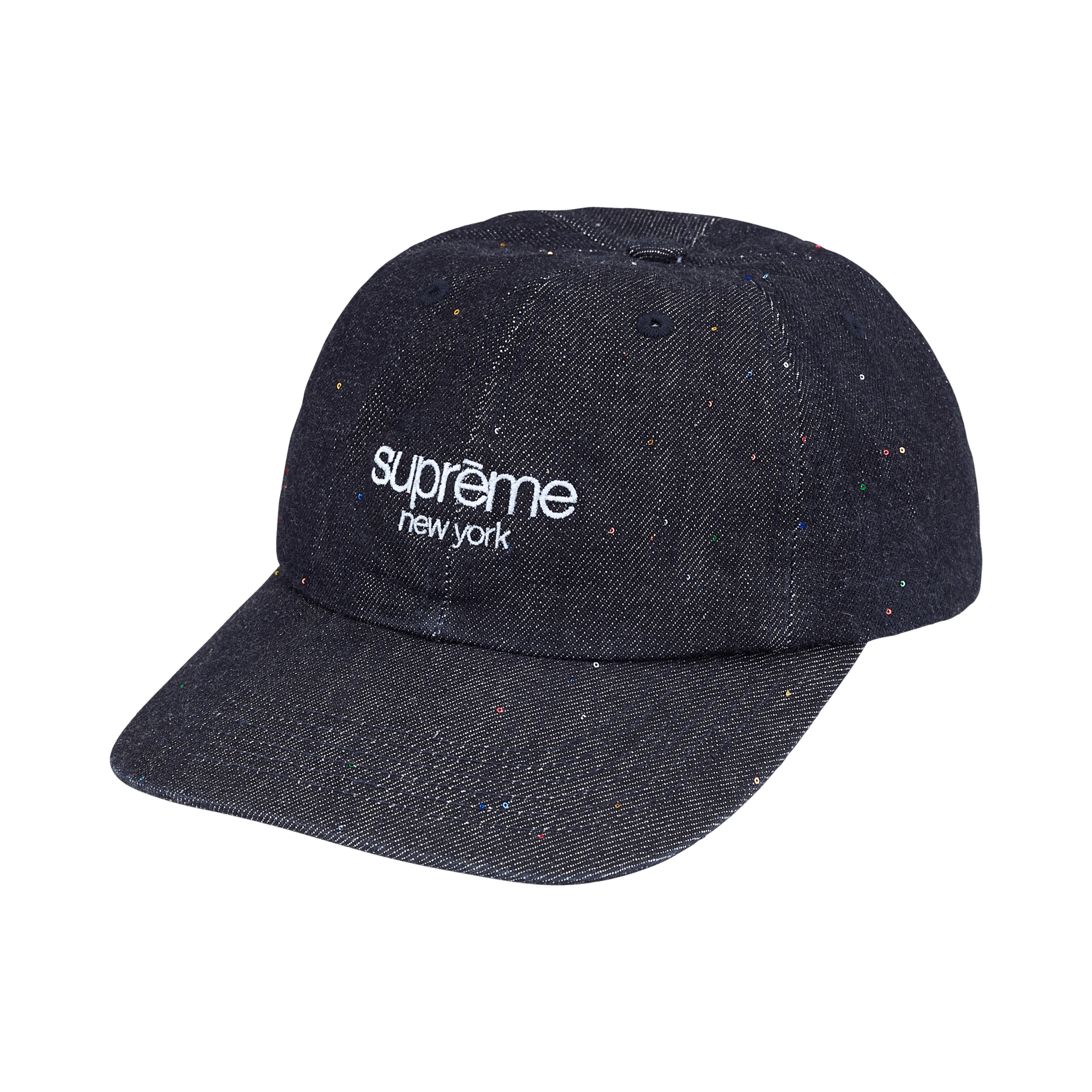 Supreme Sequin Denim Classic Logo 6-Panel 'Indigo'
