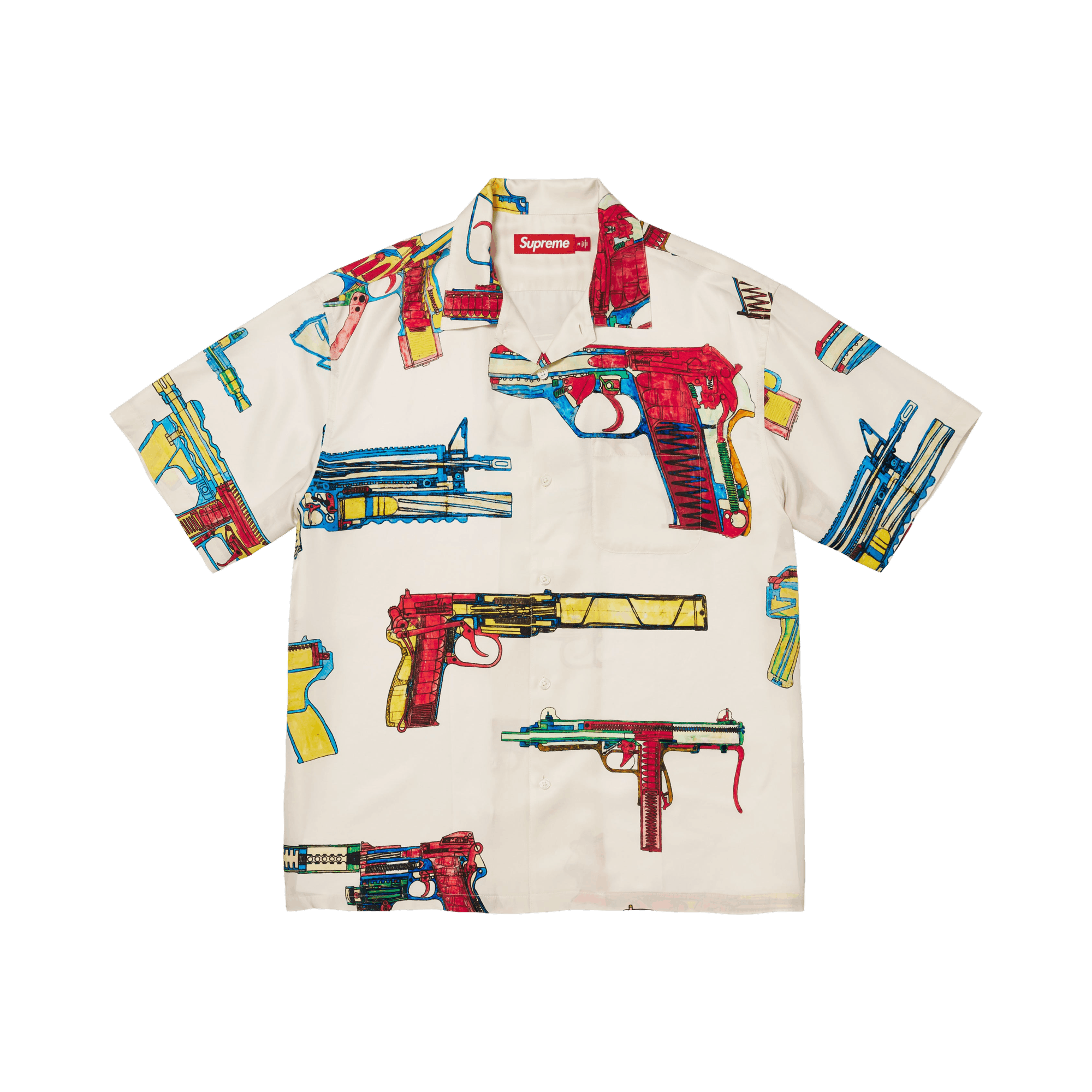 Supreme Guns Silk Short-Sleeve Shirt 'Stone'