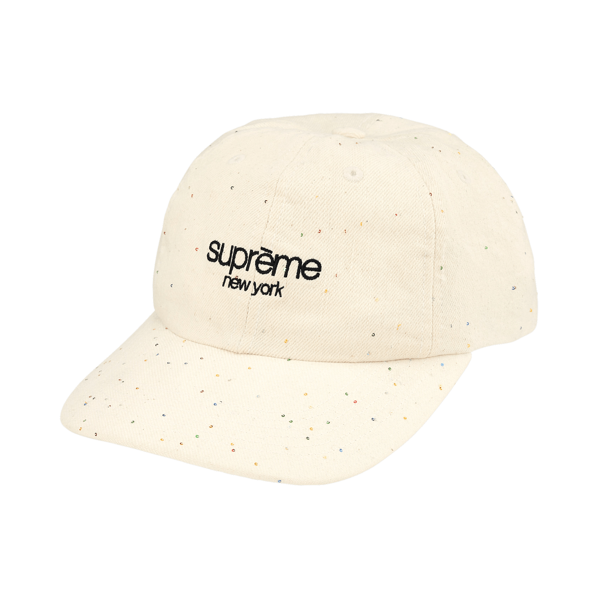 Supreme Sequin Denim Classic Logo 6-Panel 'Natural'