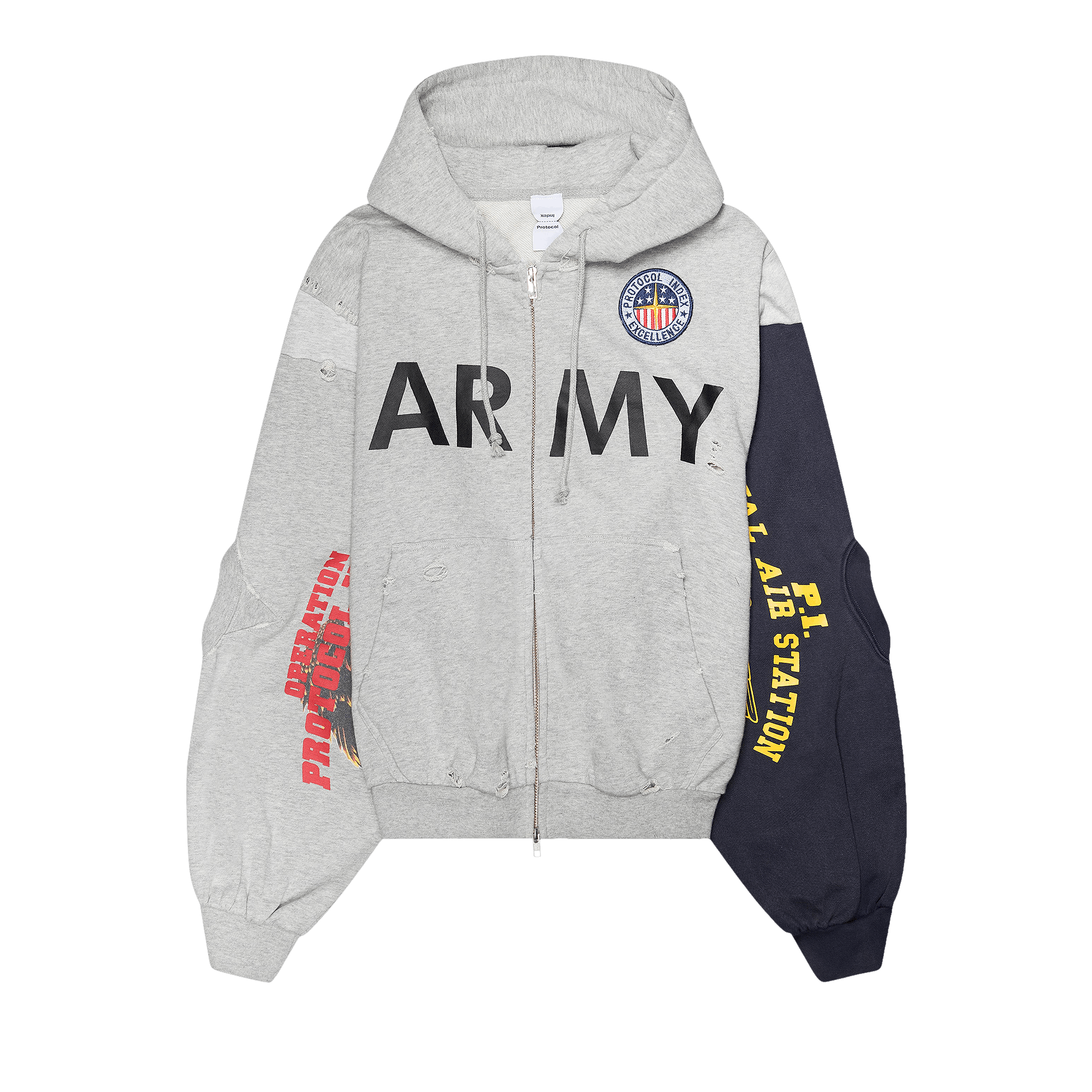 Buy Protocol Index Upside Down Zip Hoodie 'Black' - PI00004 BLAC