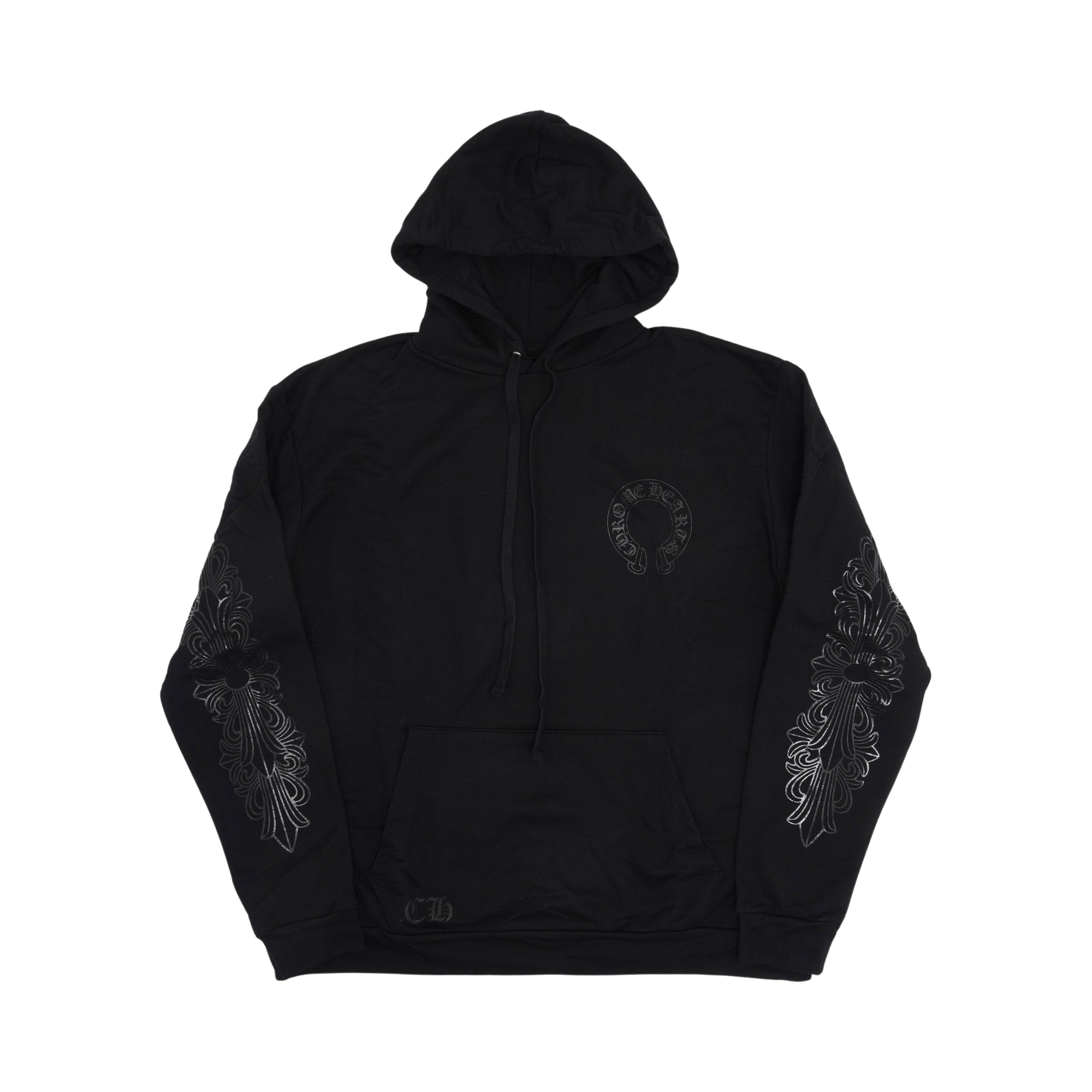 Chrome Hearts Floral Horseshoe Hoodie 'Black'