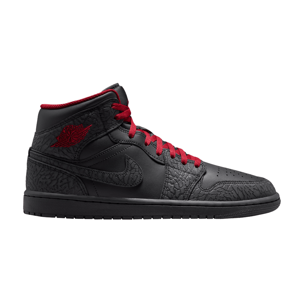 Air Jordan 1 Mid SE 'Elephant Print Black Tough Red'