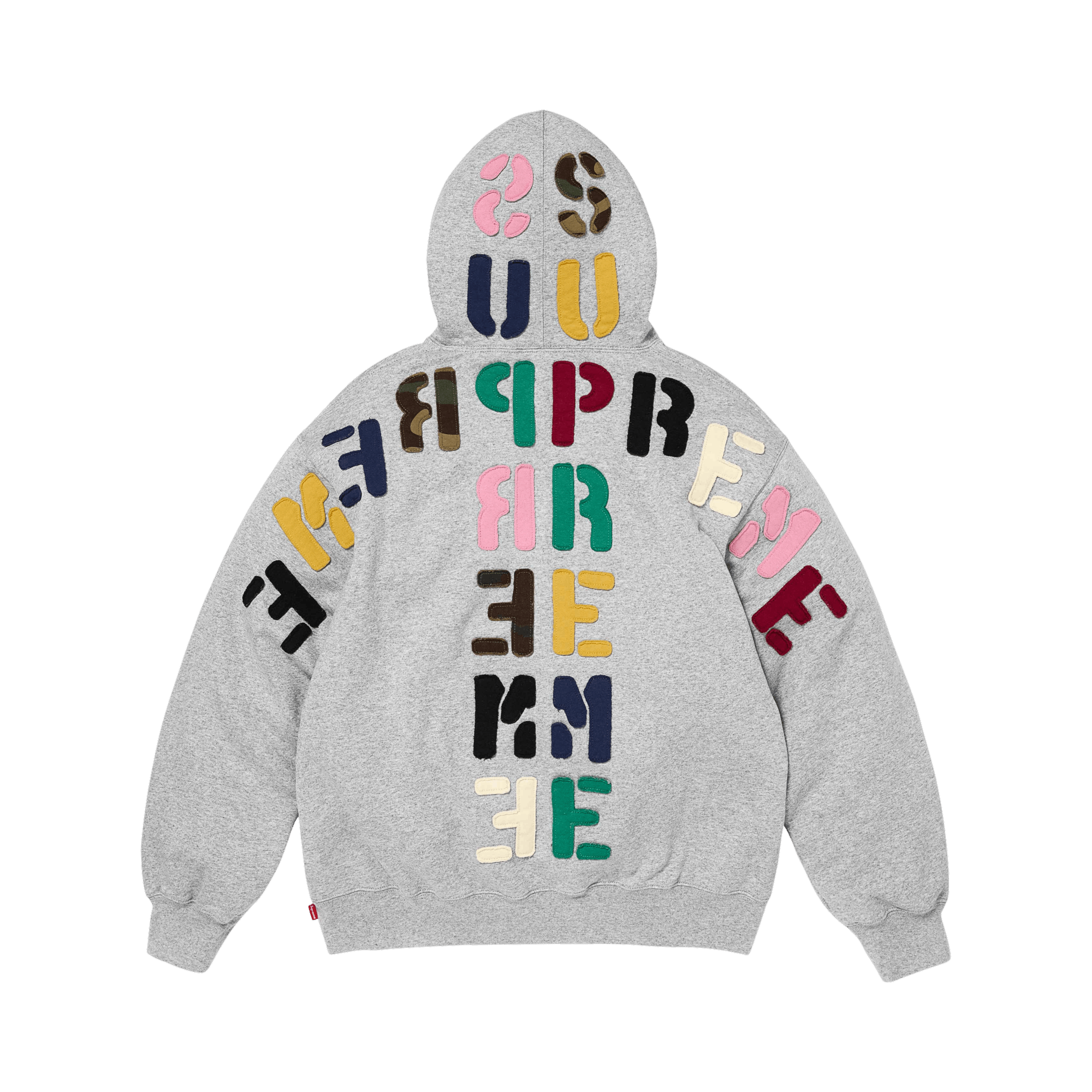 Sell Supreme Mirrored Appliqué Hooded Sweatshirt 'Heather Grey' on alias