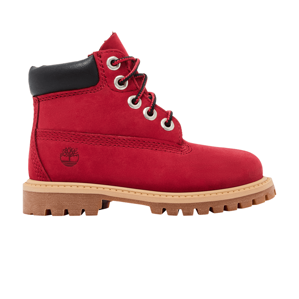 Timberland 6 Inch Premium Waterproof Boot Toddler Red Nubuck Black