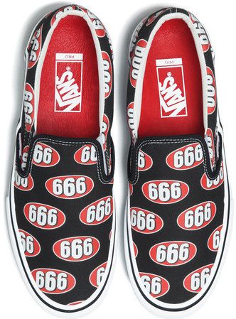 supreme x slip on black 666 vans vn0a347vox3 goat
