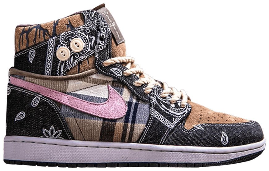 bespokeind x air jordan 1 high travis scott bandana custom