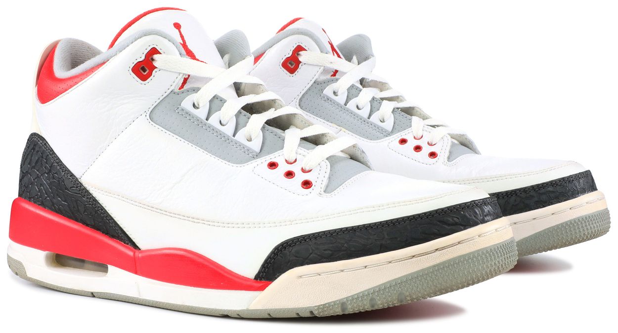jordan 3 fire red black laces