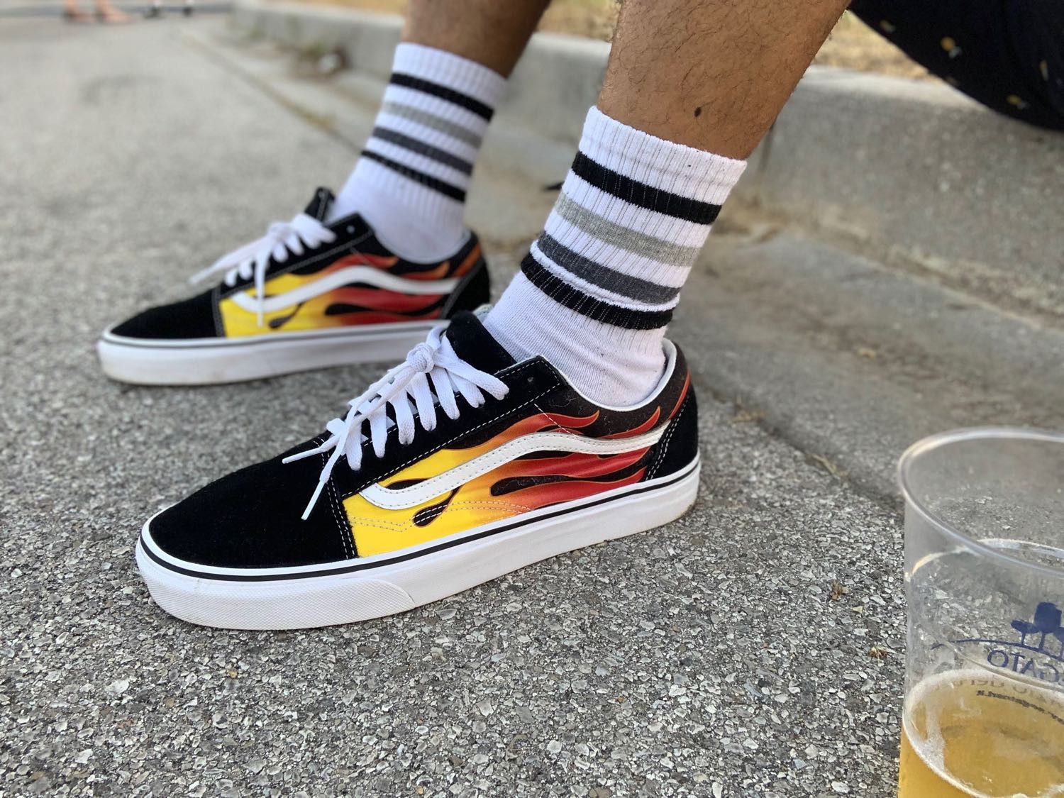vans flame sandals