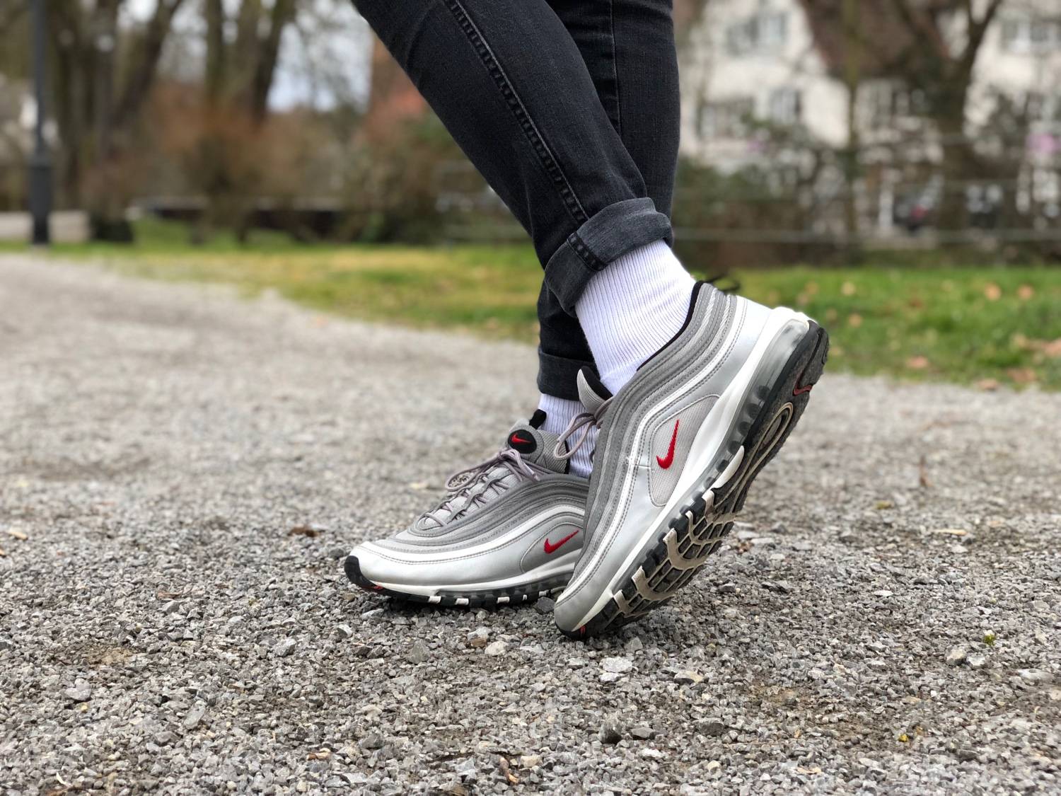 97 silver bullet. AIRMAX 97 Silver Bullet на ноге.