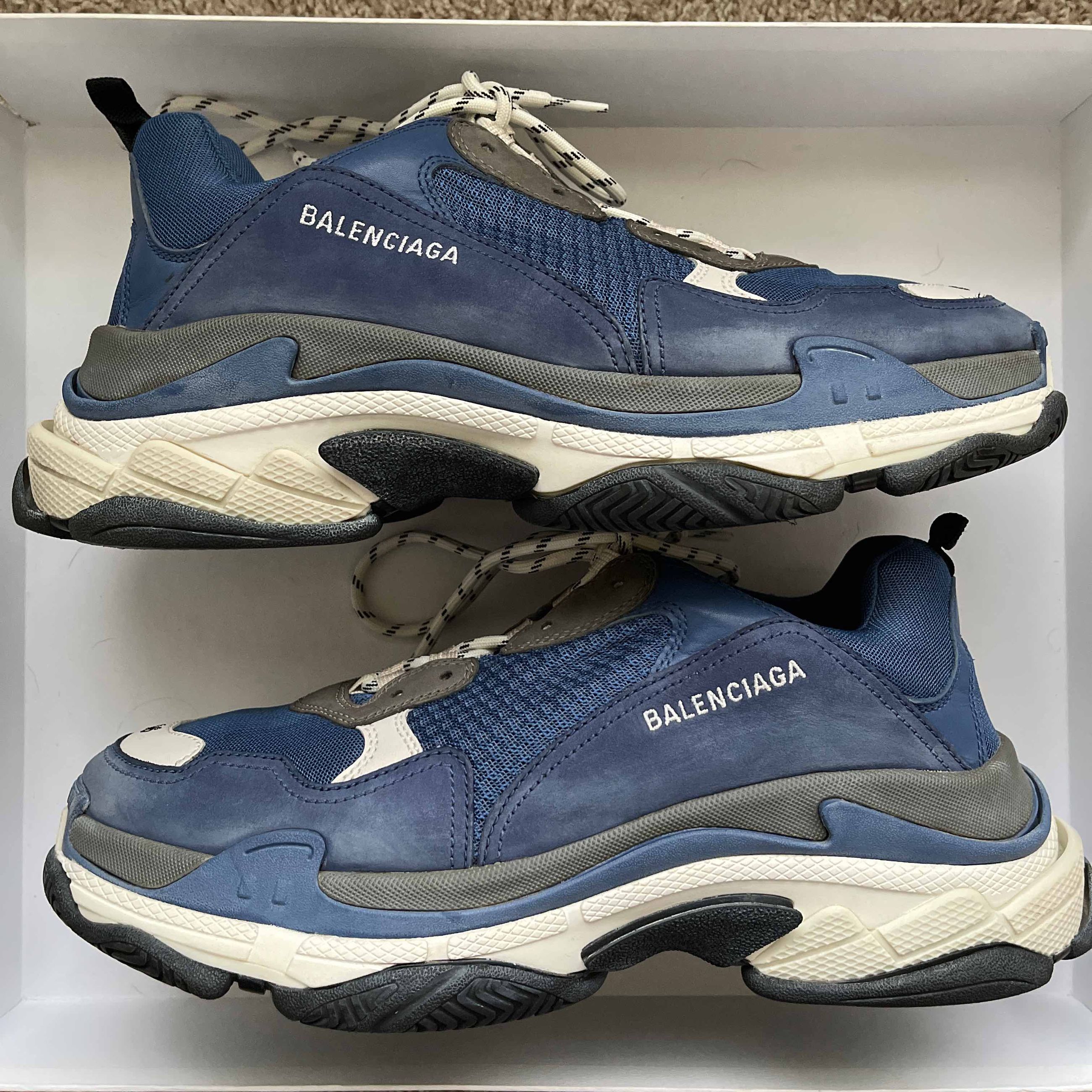 balenciaga navy trainers