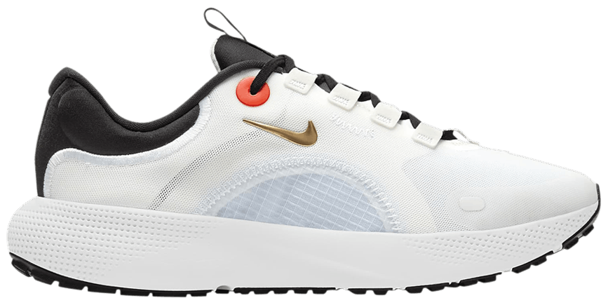 nike running escape run sneakers in white and gold
