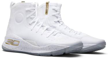 stephen curry shoes 4 white and gold