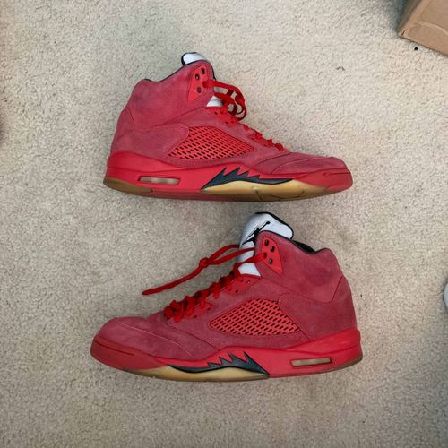 red and tan jordans