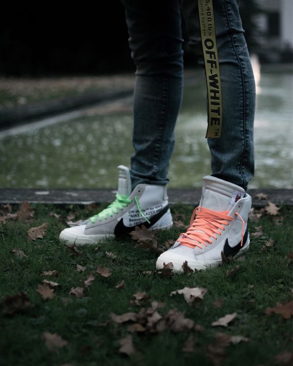 off white blazer black on feet