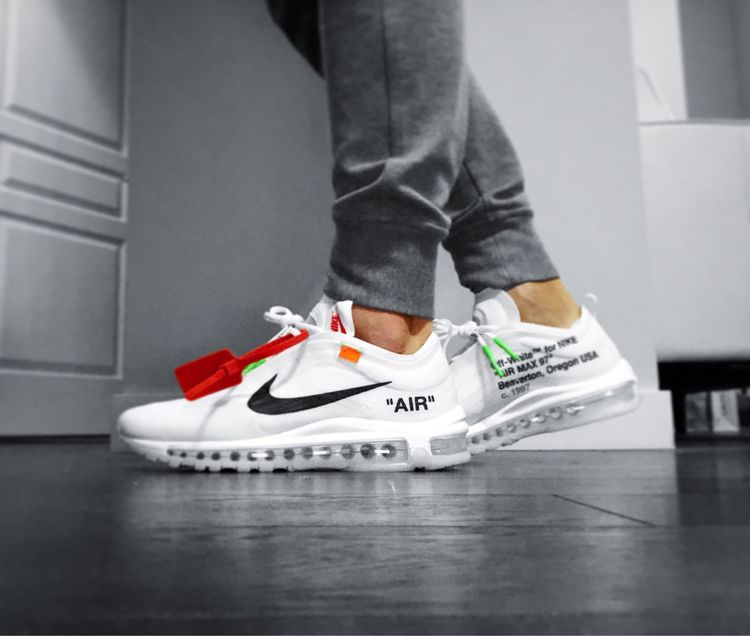 off white air max 97 on feet