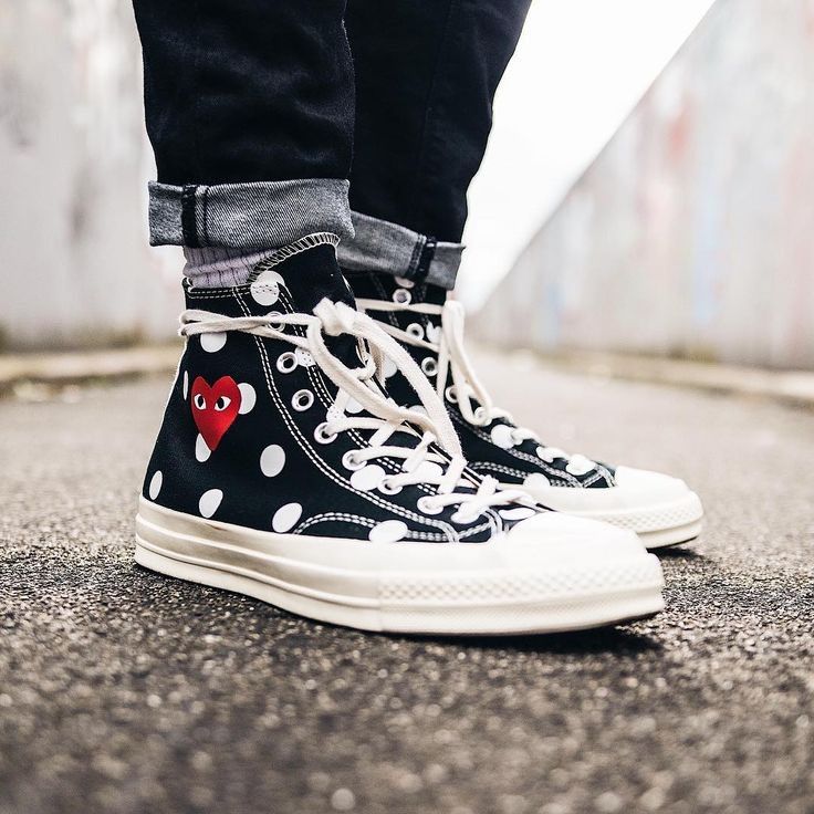 converse comme des garçons polka dot