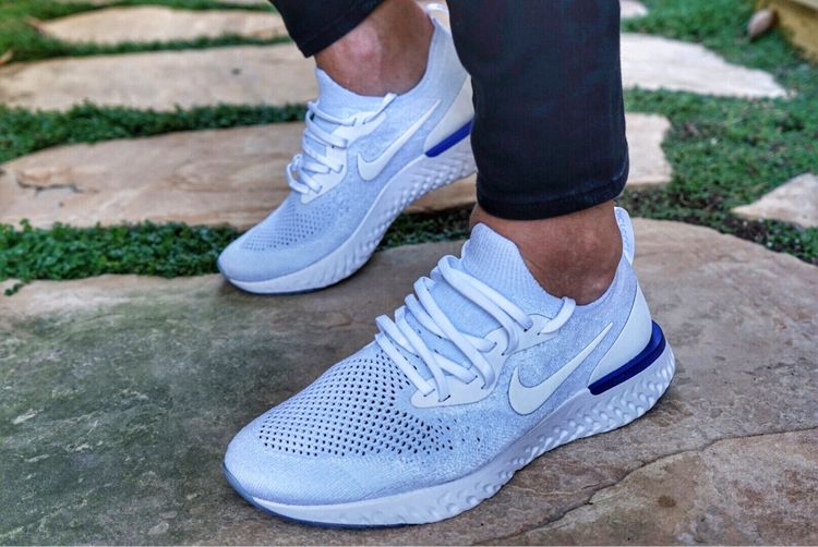 white racer blue nike epic react
