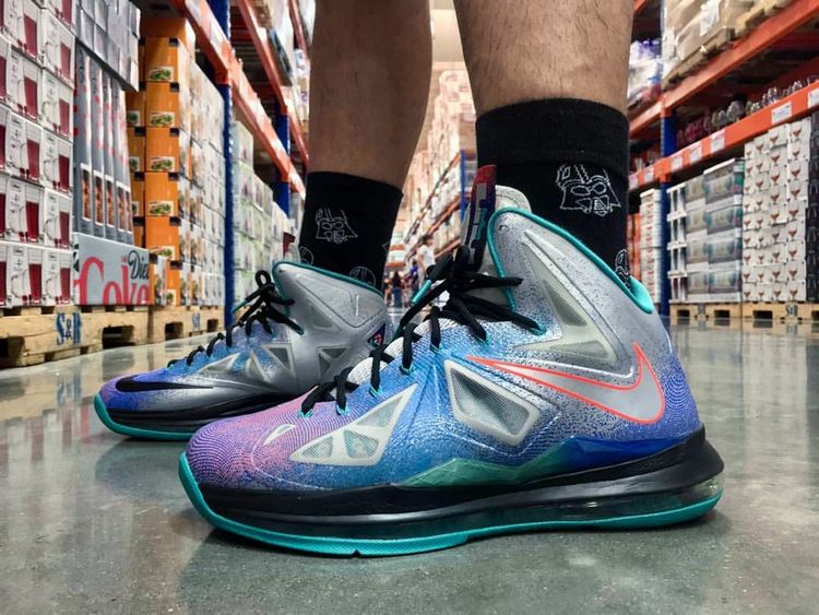 lebron 10 pure platinum on foot