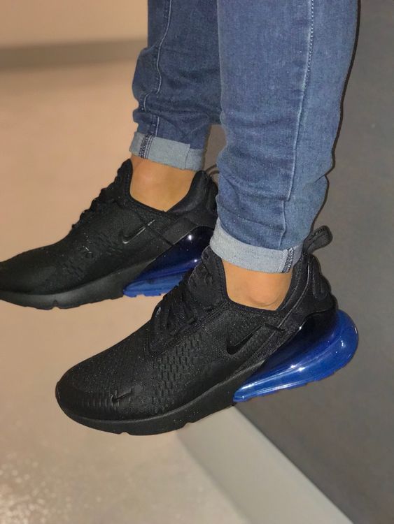nike air max 270 black and blue junior