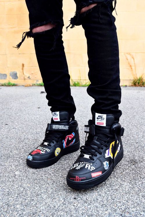 supreme x nba x nike air force 1 mid black