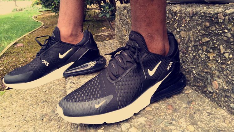 nike air max 270 black and white on feet