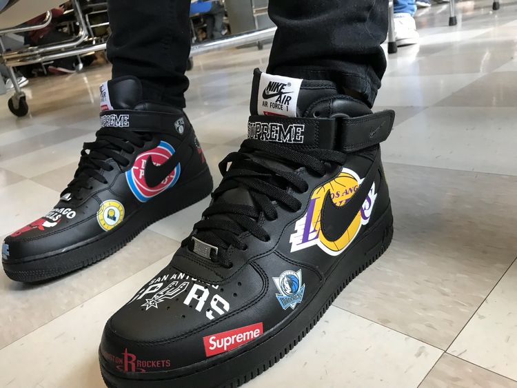 supreme x nba x nike air force 1 mid black