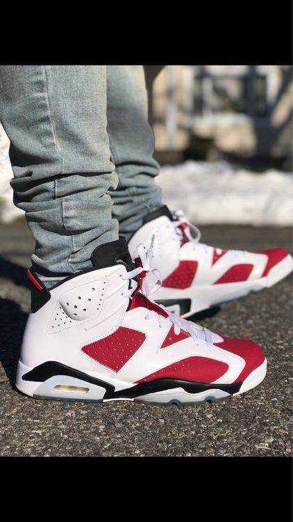 jordan 6 carmine on feet