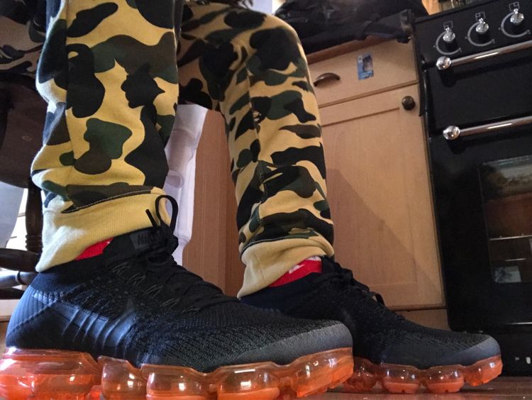 black and orange vapormax