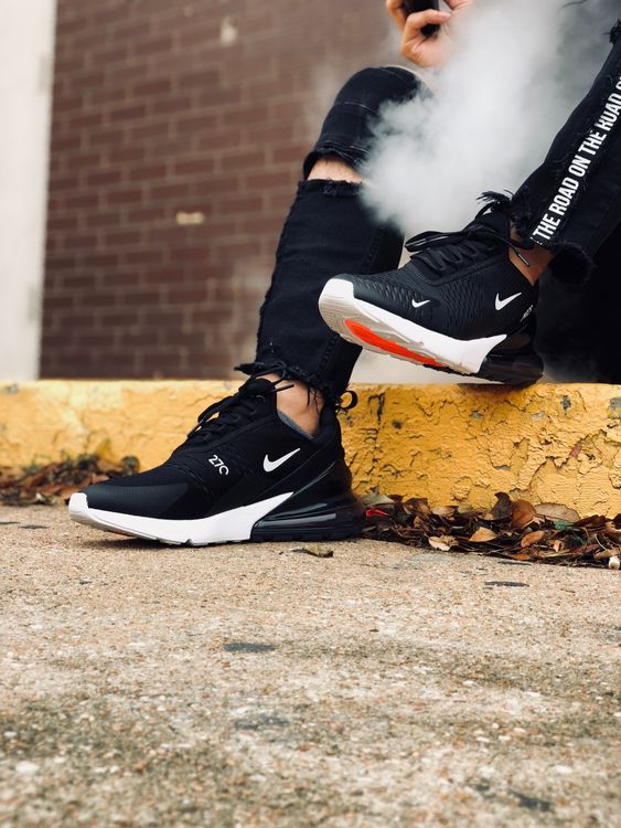 nike air max 270 black and white on feet