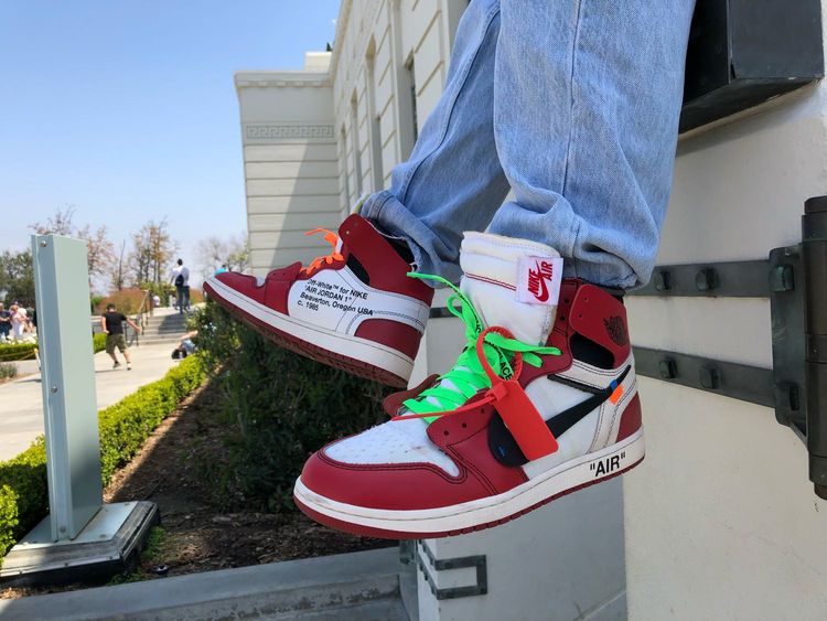 jordan 1 off white chicago on feet
