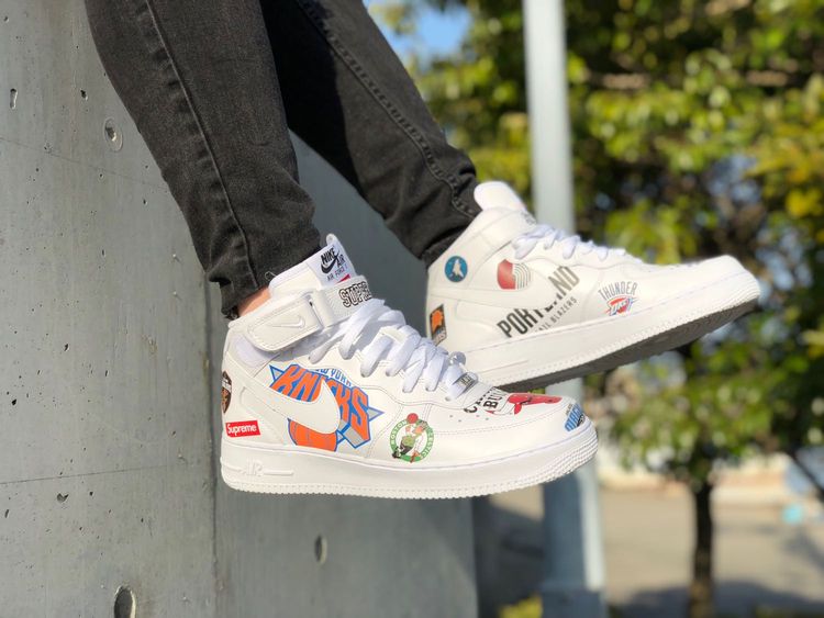 air force 1 mid supreme nba white