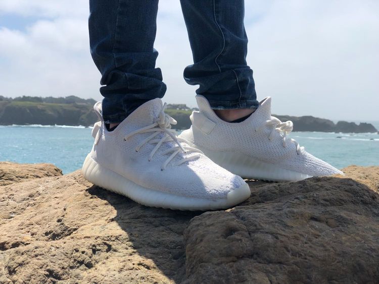 triple white yeezy goat