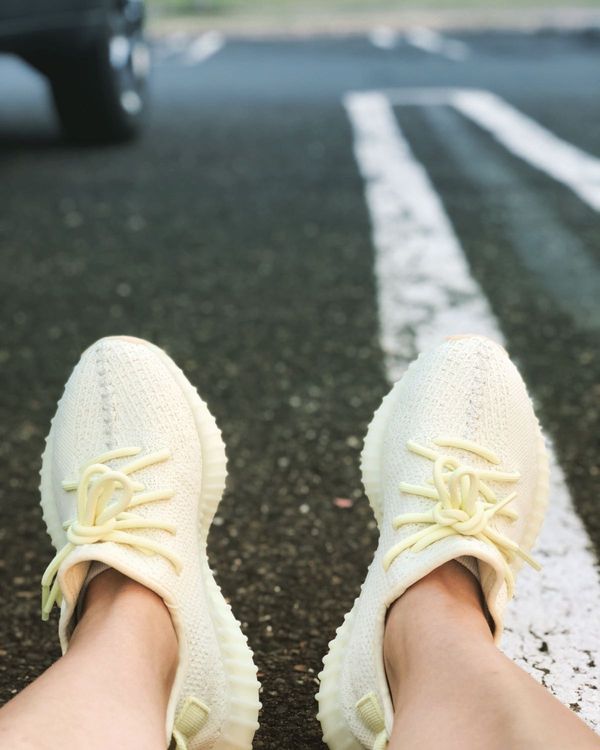 yeezy v2 butter on feet