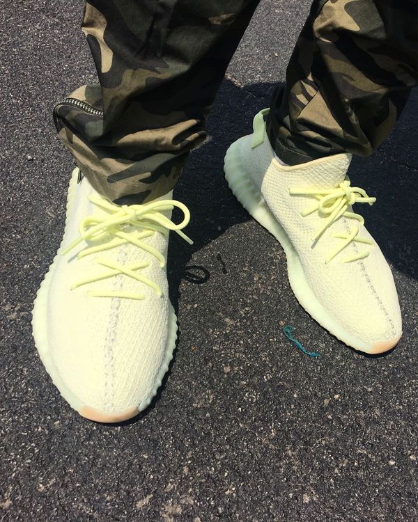 yeezy v2 butter on feet