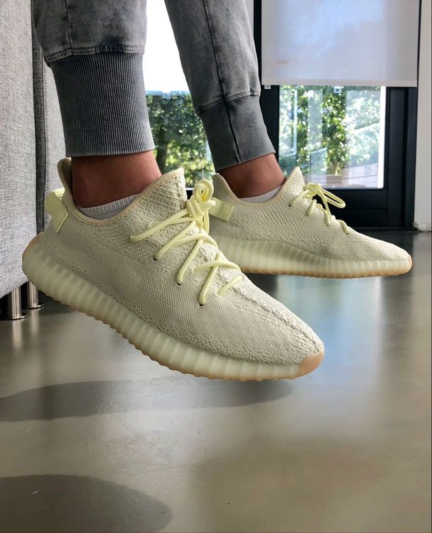 yeezy v2 butter on feet