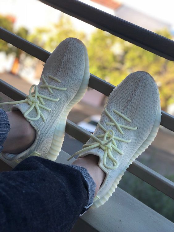 yeezy v2 butter on feet