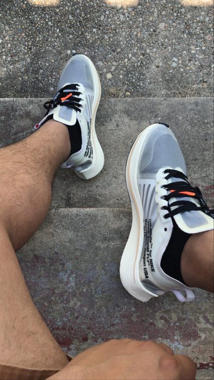 off white zoom fly black on feet