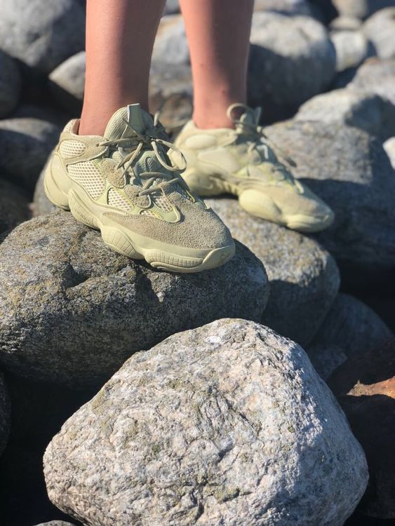 yeezy 500 supermoon yellow on feet