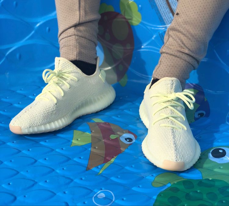 yeezy v2 butter on feet