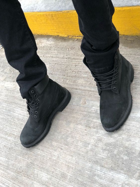 timberland original 6 inch boots black