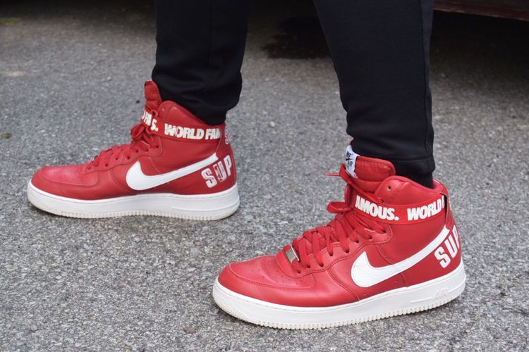 Supreme x Air Force 1 High SP 'Red' - Nike - 698696 610 | GOAT