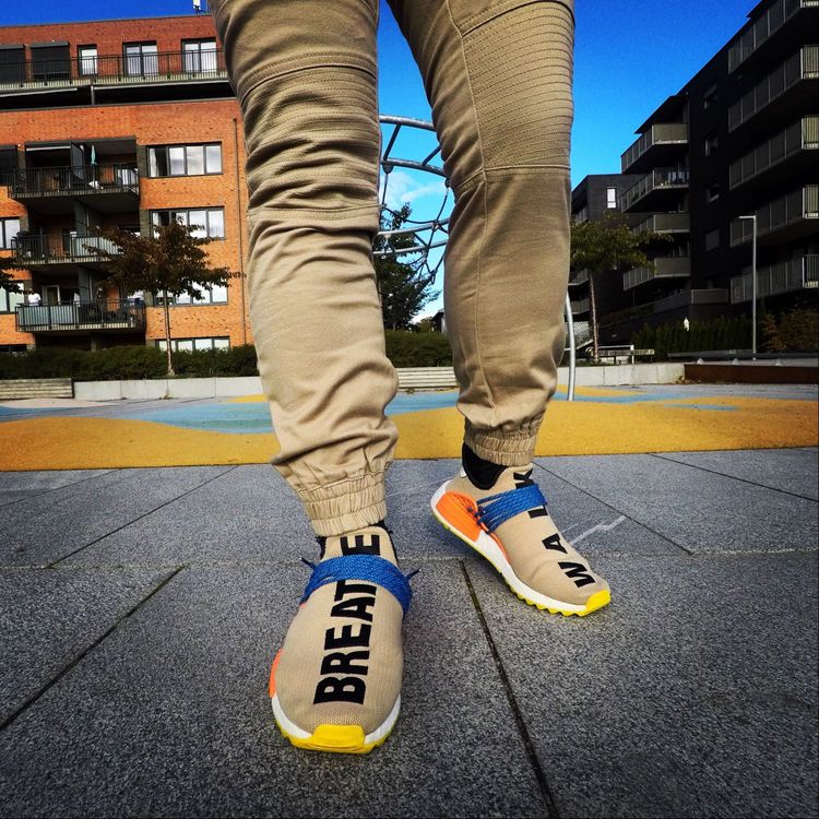 human race white on feet